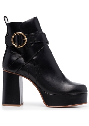 See by Chloé buckle-fastening 95mm leather boots - Black