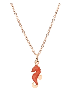 Dodo 9kt rose gold Seahorse charm - Orange