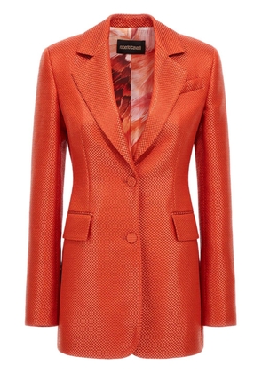 Roberto Cavalli double-breasted textured blazer - Orange
