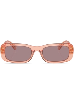 Miu Miu Eyewear logo-lettering rectangle-frame sunglasses - Pink