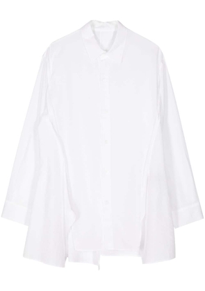 Yohji Yamamoto draped long-sleeve shirt - White