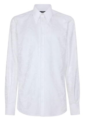 Dolce & Gabbana Martini-fit floral-jacquard cotton shirt - White