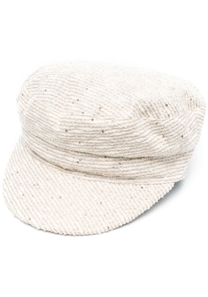 Fabiana Filippi sequin-detailed baker boy hat - Neutrals