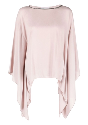 Fabiana Filippi bead-detail asymmetric blouse - Pink