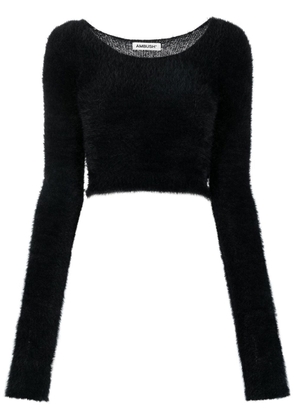 AMBUSH long-sleeve cropped jumper - BLACK NO COLOR