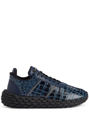 Giuseppe Zanotti Urchin crocodile-embossed panelled sneakers - Blue