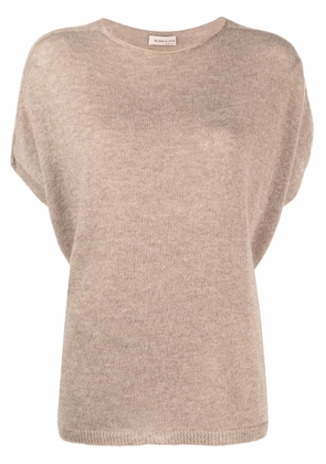Blanca Vita fine-knit T-shirt - Brown