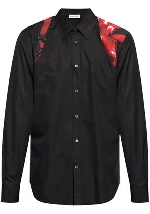 Alexander McQueen Harness cotton poplin shirt - Black