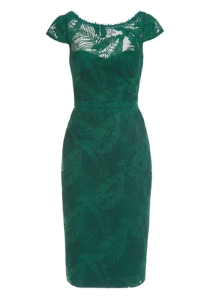 Marchesa Notte lace pencil dress - Green