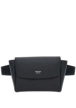 Ferragamo logo-print leather belt bag - Black