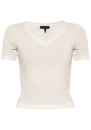 rag & bone V-neck ribbed T-shirt - White