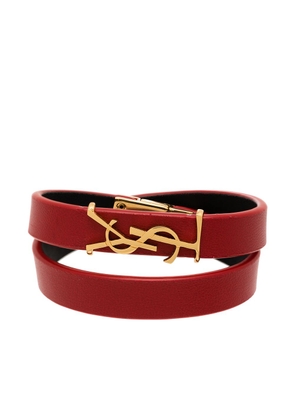 Saint Laurent monogram double-wrap bracelet - Black
