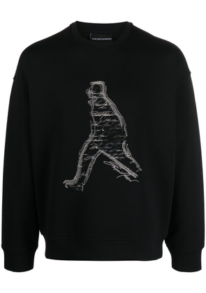 Emporio Armani decorative-stitching sweatshirt - Black