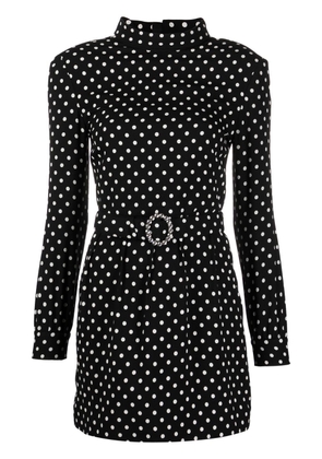 Saint Laurent belted polka-dot minidress - Black