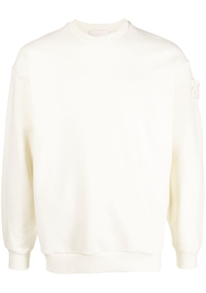 Stone Island logo-patch long-sleeve sweatshirt - White