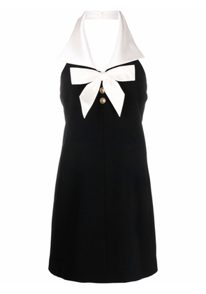 Saint Laurent bow-detail mini halter dress - Black