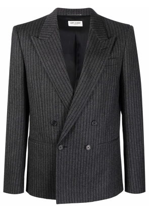 Saint Laurent striped double-breasted blazer - Grey