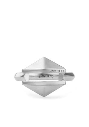 Jimmy Choo Diamond logo-engraved ring - Silver
