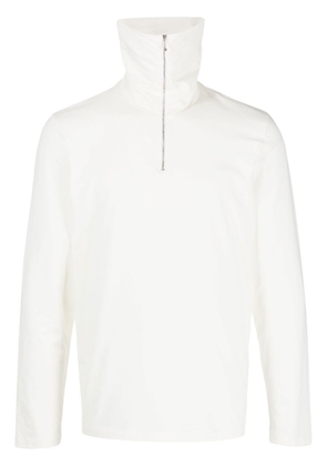 Jil Sander spread-collar half-zip sweatshirt - White