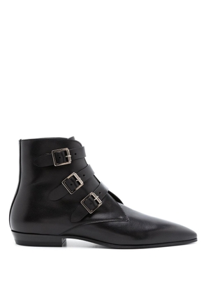 Saint Laurent Goth leather buckle boots - Black