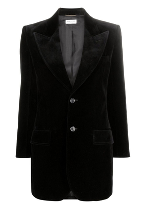 Saint Laurent single-breasted velvet blazer - Black