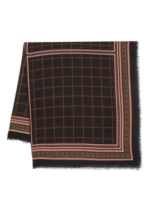 Saint Laurent houndstooth pattern scarf - Black