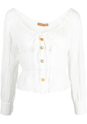 Rejina Pyo Effi smocked cotton blouse - White
