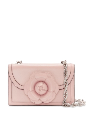 Oscar de la Renta Tro floral-appliqué shoulder bag - Pink