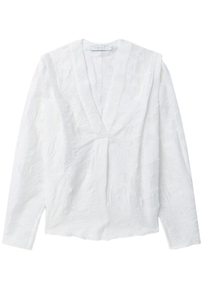 IRO texture-detailing v-neck blouse - White