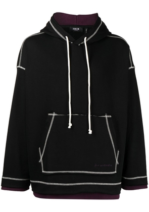 FIVE CM contrast-stitch hoodie - Black