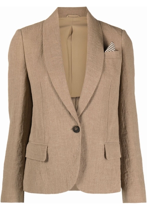 Brunello Cucinelli single-breasted button-fastening blazer - Brown