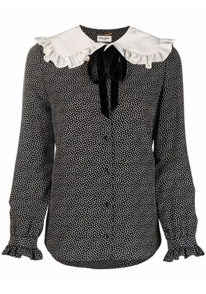 Saint Laurent Peter Pan-collar polka-dot blouse - Black
