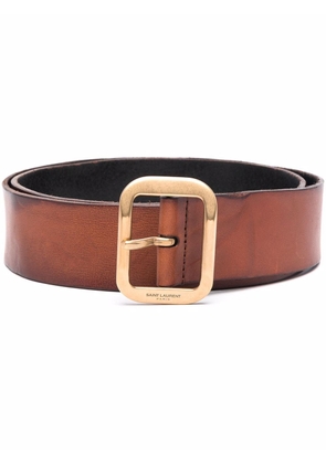 Saint Laurent buckled leather belt - Brown