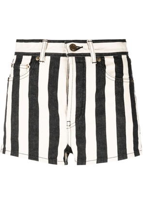Saint Laurent striped high-waisted shorts - Neutrals