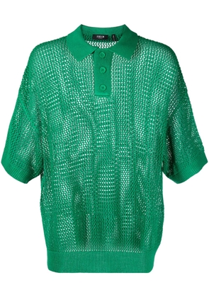 FIVE CM open-knit polo shirt - Green