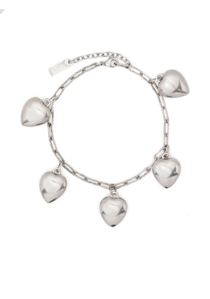 Saint Laurent heart-pendant chain bracelet - Silver