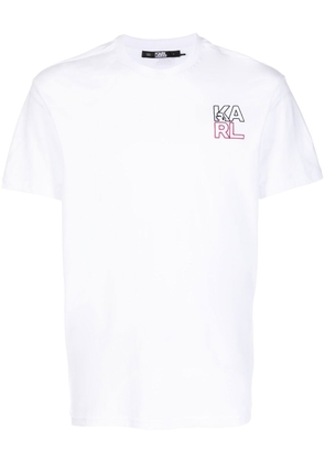 Karl Lagerfeld logo-embroidered T-shirt - White