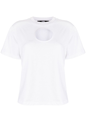Karl Lagerfeld cut-out cotton T-shirt - White
