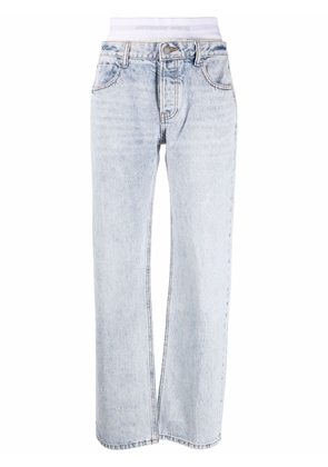 Alexander Wang logo-waistband straight-leg jeans - Blue