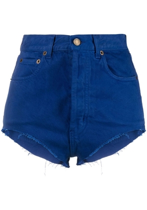 Saint Laurent high-rise fitted shorts - Blue