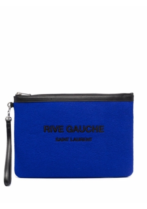 Saint Laurent logo lettering clutch bag - Blue
