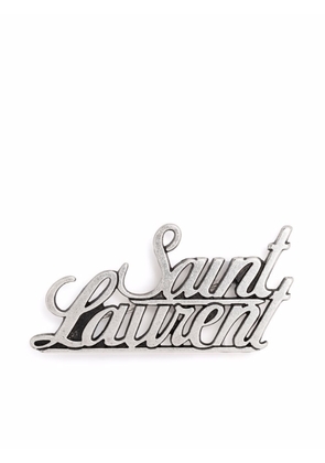 Saint Laurent logo-lettering brooch - Silver