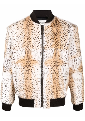 Saint Laurent cheetah-print bomber jacket - Neutrals
