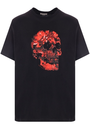 Alexander McQueen Wax Flower Skull cotton T-shirt - Black