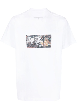 Maharishi graphic-print organic cotton T-shirt - White