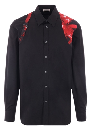 Alexander McQueen Harness cotton poplin shirt - Black