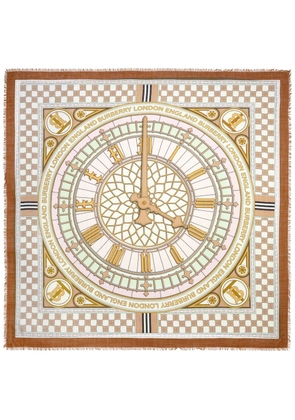 Burberry clock-print square scarf - Neutrals