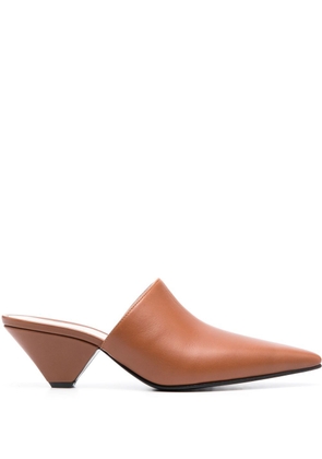 Fabiana Filippi pointed 55mm leather mules - Brown