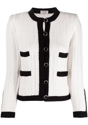 Saint Laurent tailored ribbed wool jacket - Neutrals