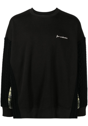 FIVE CM hybrid logo-embroidered sweatshirt - Black